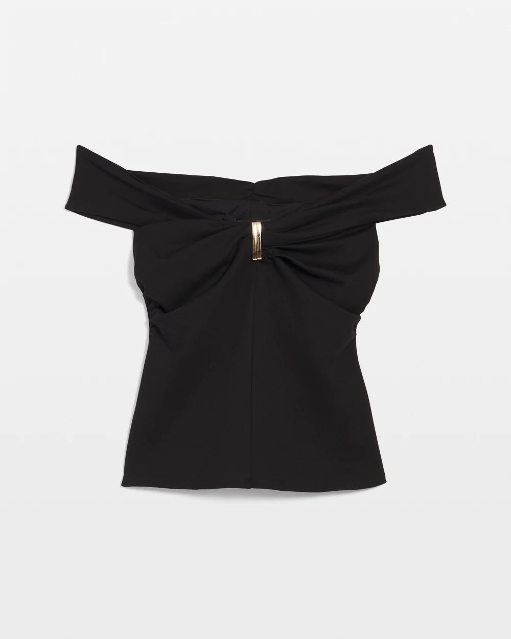 Draped Ponte Off-The-Shoulder Top | White House Black Market